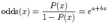 odds=e^(a+bx)