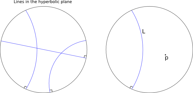 lines on the Poincare disk