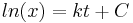 ln(x)=kt+C