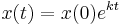 x(t)=x(0)e^kt