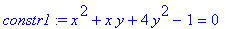 constr1 := x^2+x*y+4*y^2-1 = 0