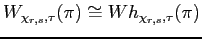 $ W_{\chi_{r,s},\tau}(\pi)\cong Wh_{\chi_{r,s},\tau}(\pi)$