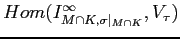 $ Hom(I_{M\cap K,\sigma\vert _{M\cap K}}^{\infty},V_{\tau})$