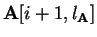 ${\bf A}[i+1, l_{\bf A}]$