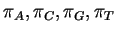 $\pi_A, \pi_C, \pi_G, \pi_T$