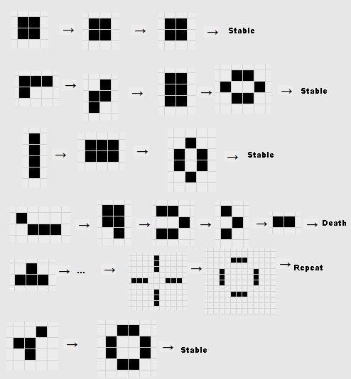 The Game of Life rules.  Download Scientific Diagram